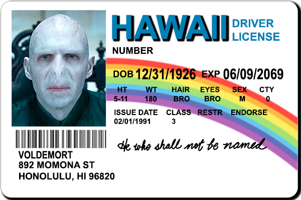 Voldemort's ID Card