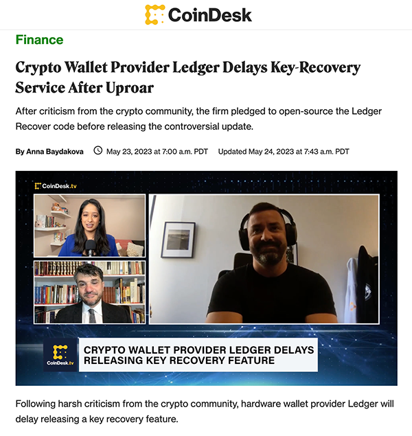 Ledger Recover was HATED by the Crypto community.