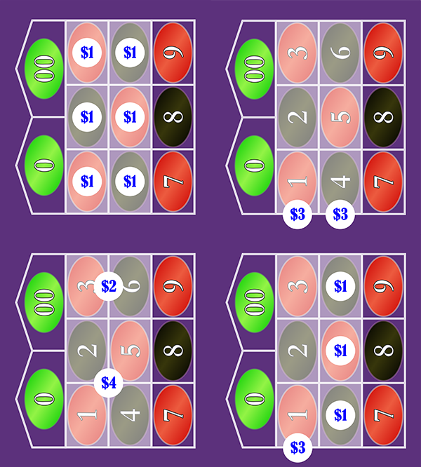 Valid decompositions of the $6 Double Street bet