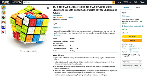 Buy a Magic Cube at Amazon.com