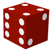 Red Die with 4 on top, 6 on the left, and 2 on the right