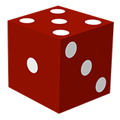 Red Die with 5 on top, 1 on the left, and 3 on the right